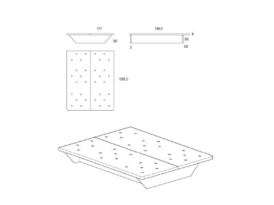 Medidas de la base Flot para colchón de 180x190cm de Vive
