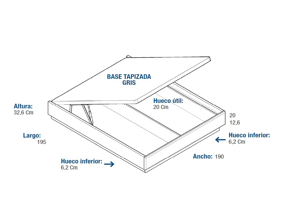 Medidas aro baúl Kori de Vive muebles.
