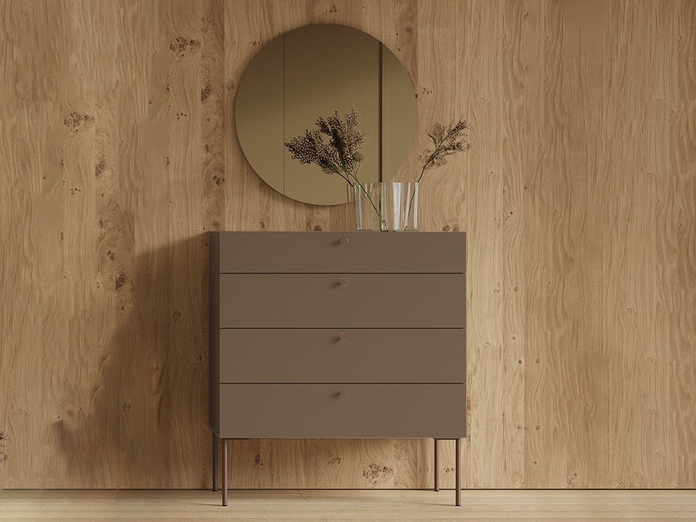 Cómoda compact en laca silex mate Vive