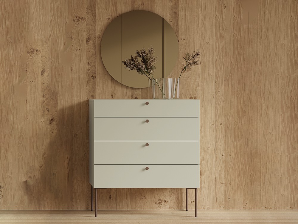 Cómoda compact en laca perla mate Vive