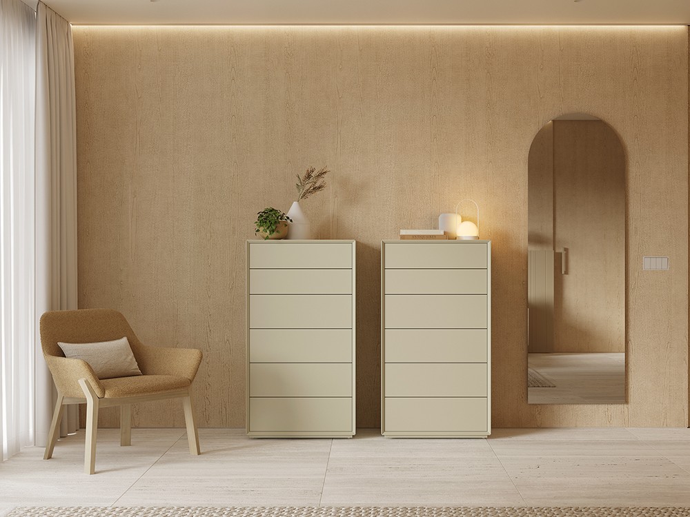 Sifonier con seis cajones de apertura toca-toca Angul de Vive