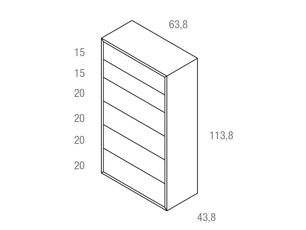Medidas del sifonier con seis cajones Angul de Vive muebles