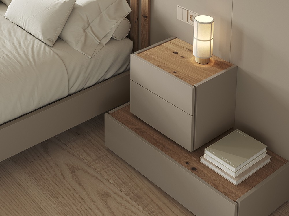 Mesitas de noche en chapa natural lacada o barnizada CB01 de Vive