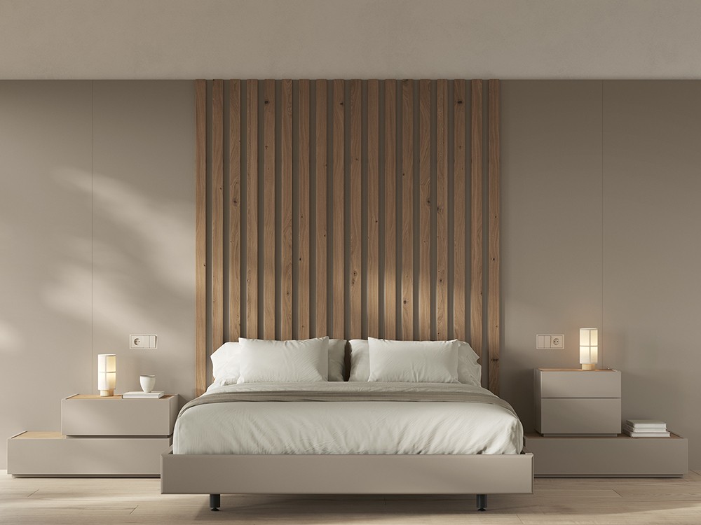 El cabezal Combo liso y con listones se puede llevar hasta el techo CB01 de Vive muebles