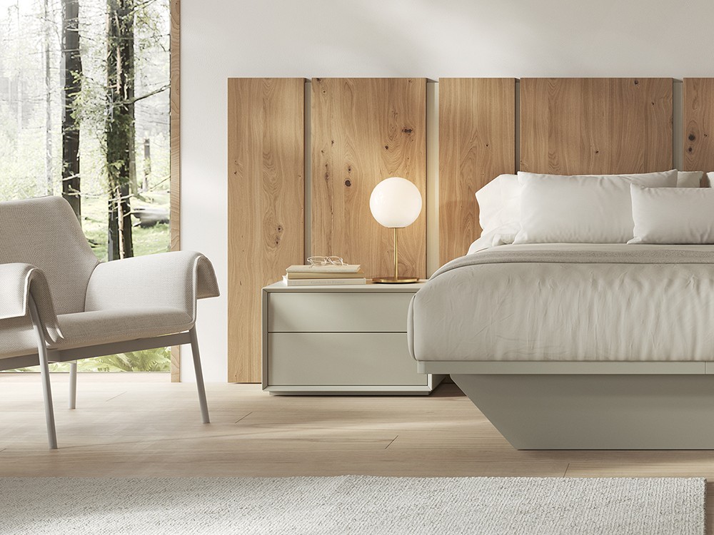 Mesita de noche con dos cajones de Vive muebles.