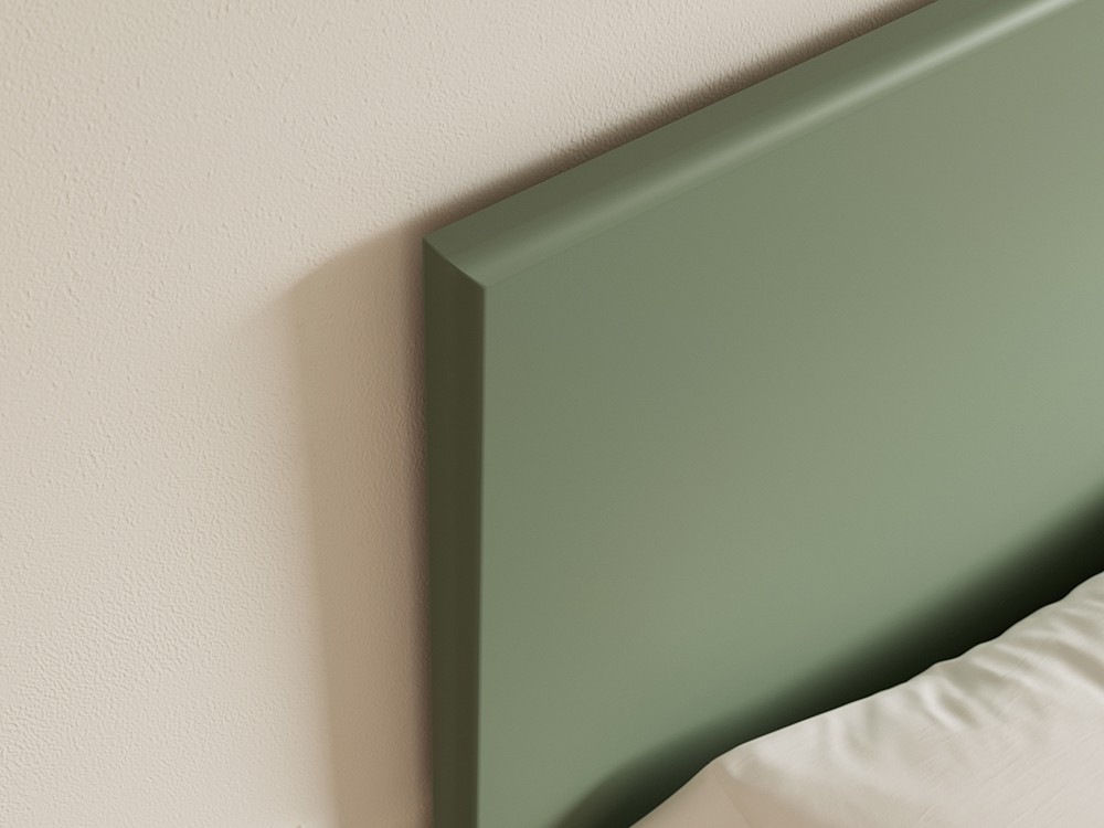 Detalle del acabado redondeado del cabecero Kori