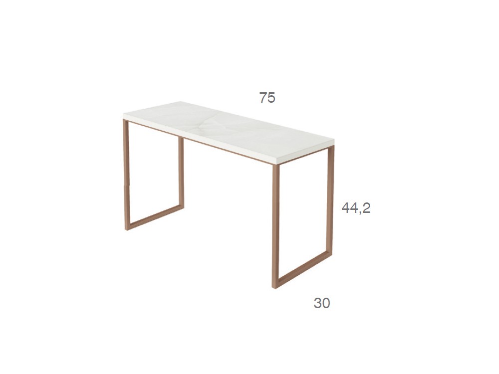 medidas mesa Nest 75cm de Vive muebles, en chapa, lacado, cristal o cerámica