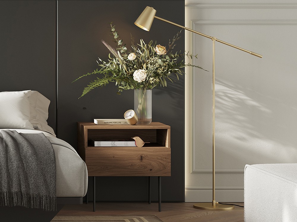 Mesita de noche con un cajón y hueco Compact de Vive muebles