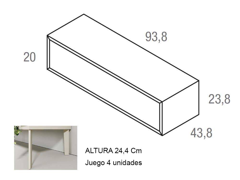 medidas de la mesita de noche Angul con un cajón 93.8 cm de vive muebles