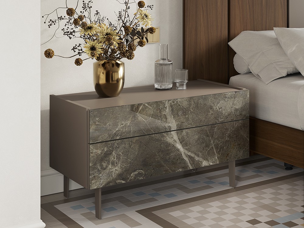 El cristal impreso es un material novedoso que podemos usar en frentes o tapas de Vive muebles