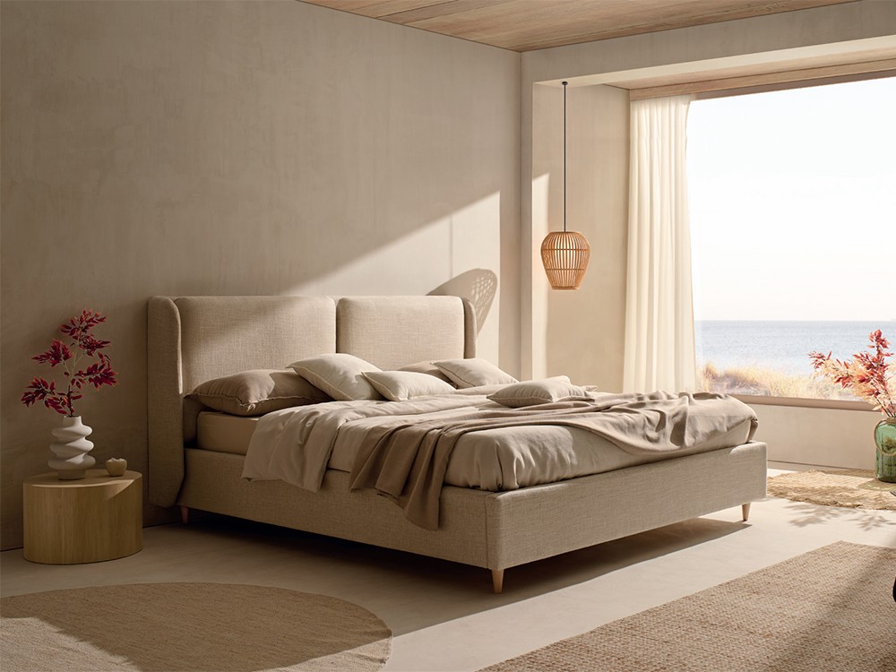 estructura de cama Damm de Acana tapizada