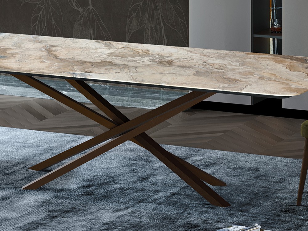 Base escultórica de metal lacado epoxy personalizable Andy de Tabula