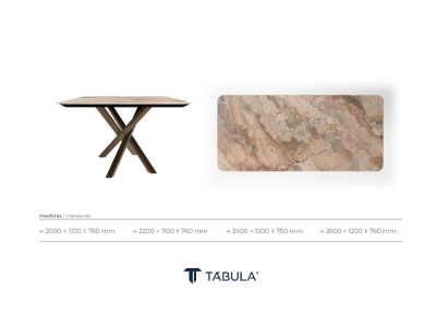 Medidas disponibles para la mesa Andy de Tabula