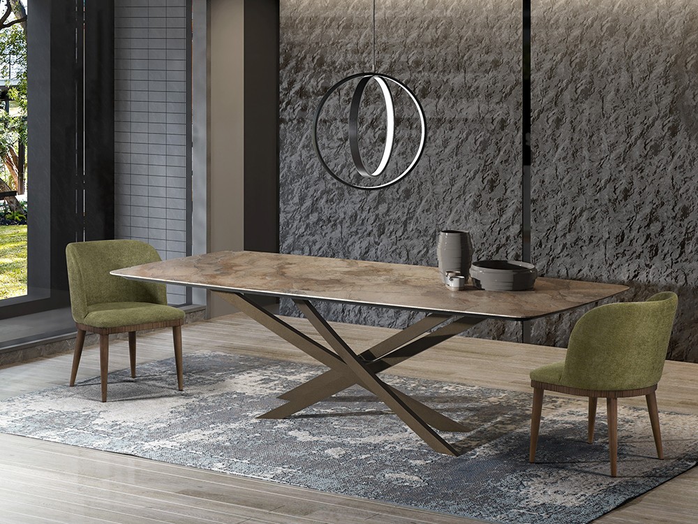 mesa fija de comedor Juliet con sobre en porcelánico de Tabula