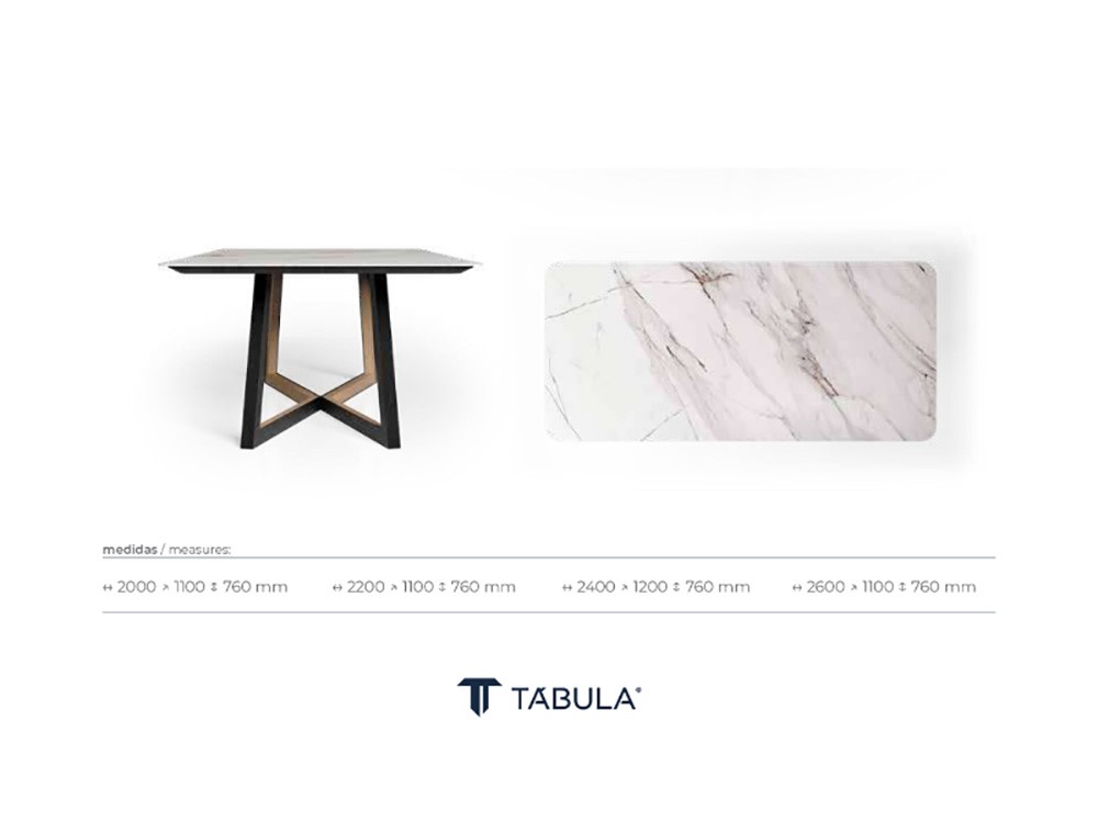 Medidas de la mesa de comedor fija Mariland de Tabula