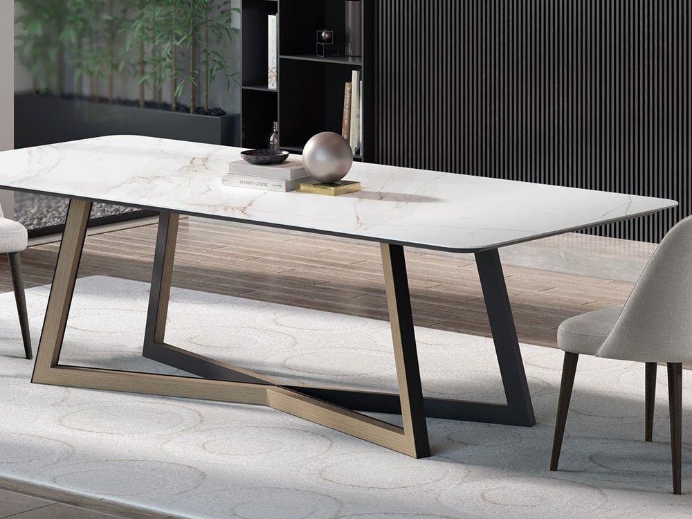 Detalle de las patas escultóricas de metal epoxy bronce Mariland mesa de Tabula