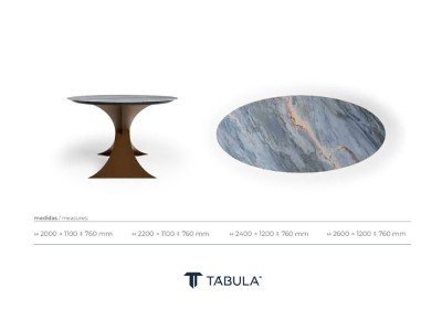 Medidas para la mesa fija de comedor elipse Vik de Tabula