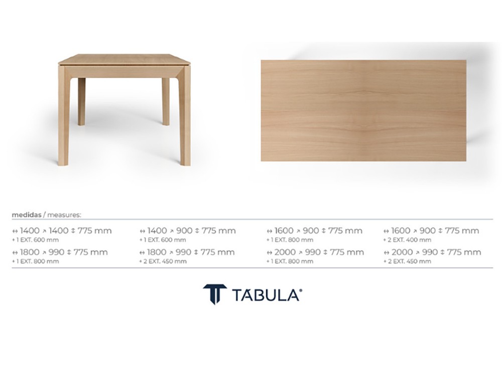 Mesa extensible chapa natural Arleth