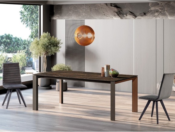 Mesa extensible Celia con sobre porcelánico de Tabula