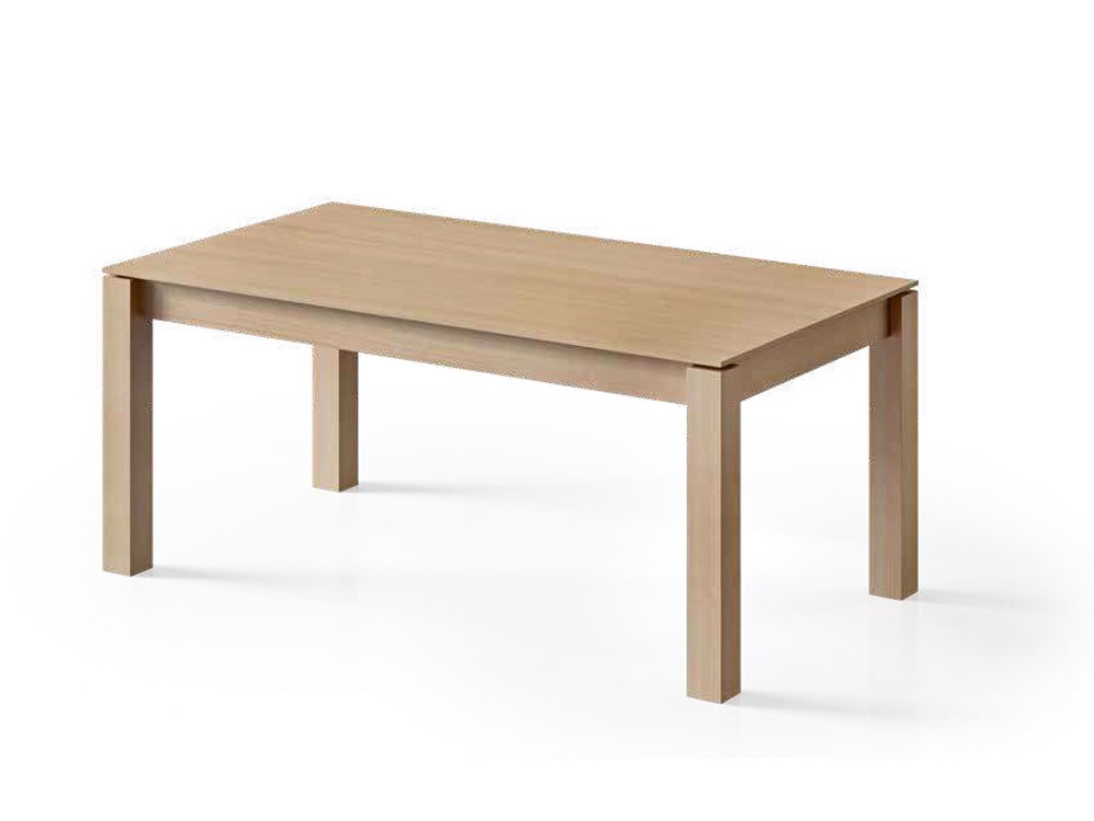 Mesa extensible o fija de comedor en chapa natural de roble o nogal Tabula