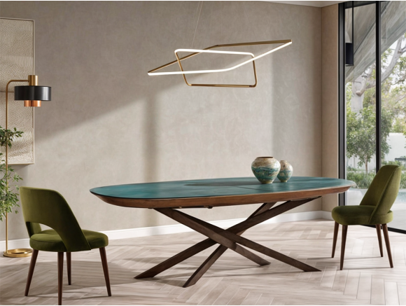 Mesa ovalada extensible para comedor Flamme de Tabula