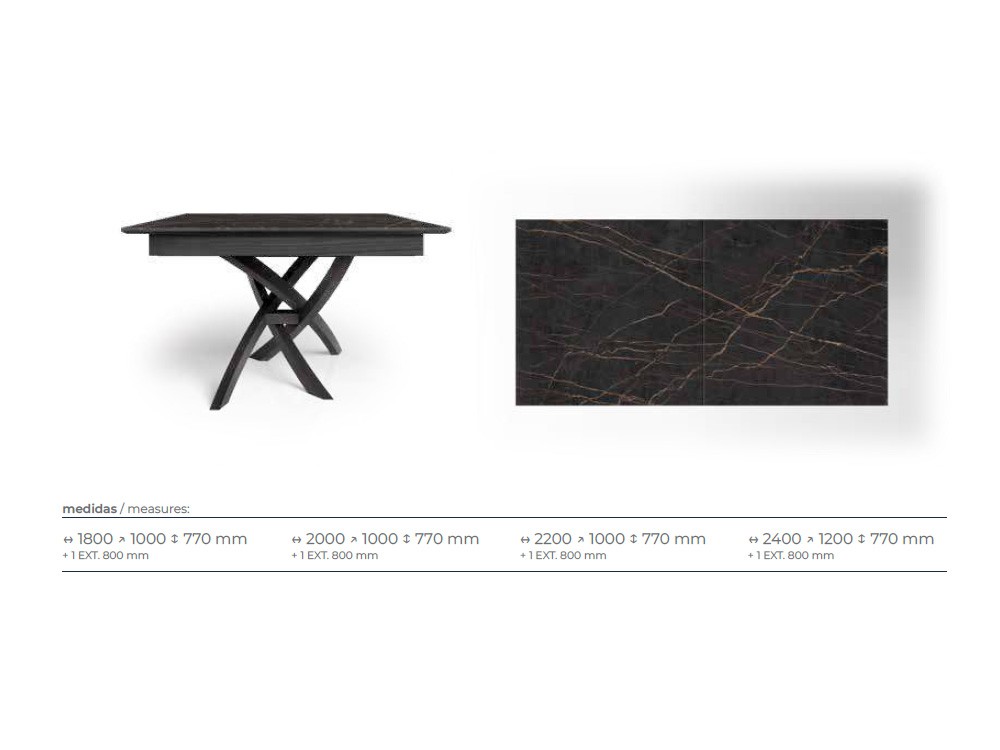 Medidas de la mesa extensible Milena de Tabula