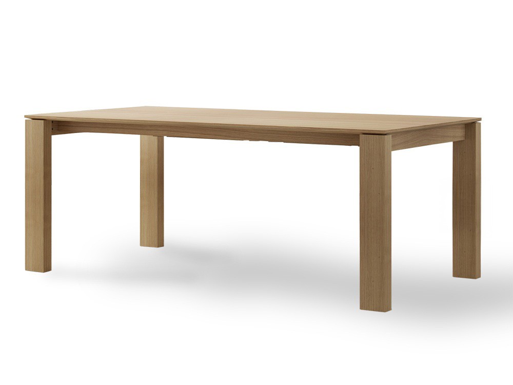Mesa de comedor con una extensión y sobre en chapa o porcelánico Pure de Tabula