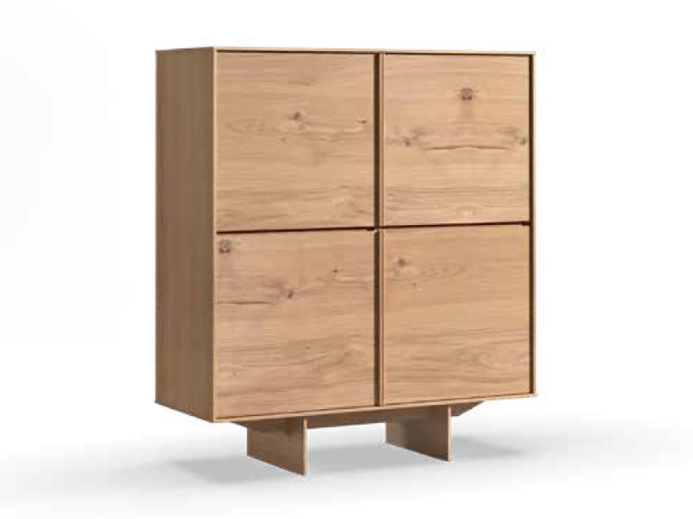 Aparador alto fabricado de forma artesanal en chapa natural Khalo de Tabula