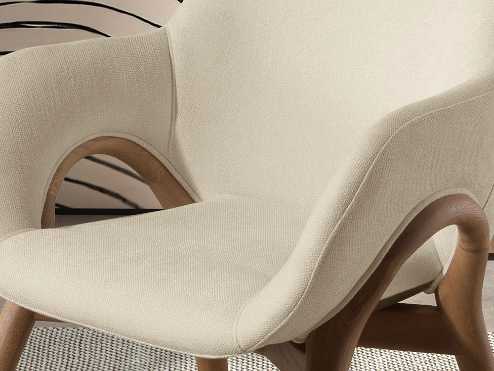 Detalle del tapizado de la silla de comedor 4197 de Ángel Cerdá.