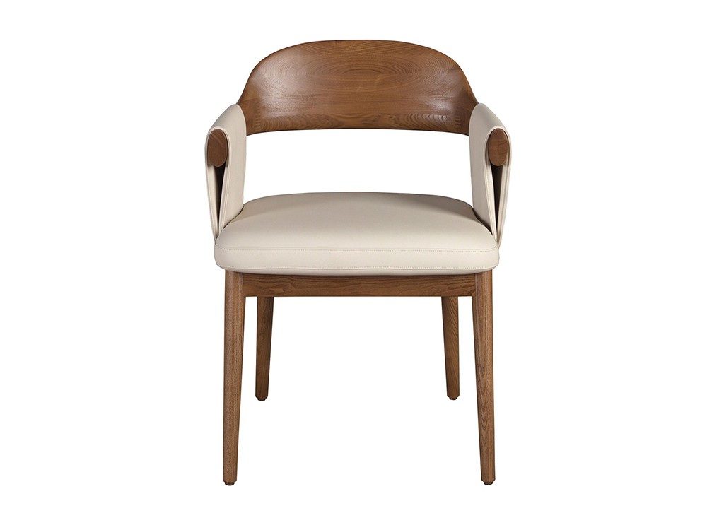 El respaldo de madera contrasta con el asiento y los brazos en polipiel 5186 Ángel Cerdá