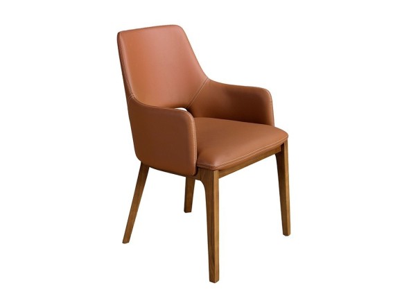 Silla para comedor tapizada en polipiel marrón 4157 de Ángel Cerdá