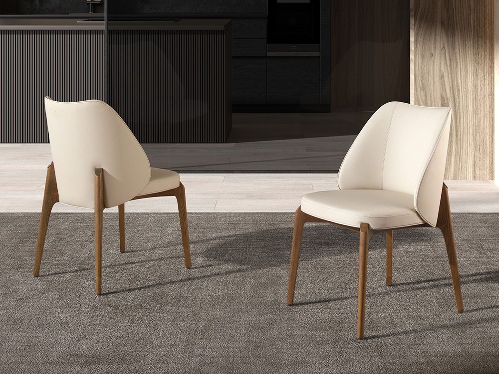 Tapizada en polipiel color crema 4207 silla de comedor de Ángel Cerdá