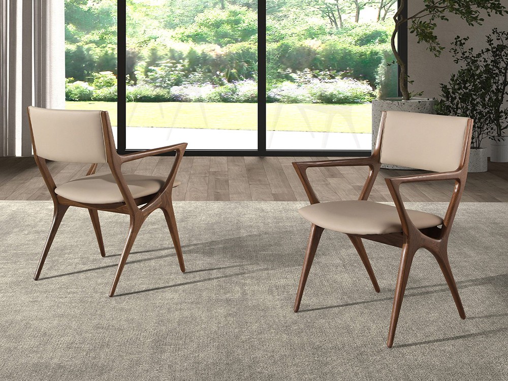 Elegancia y diseño en la silla 4199 de Ángel Cerdá de madera y polipiel