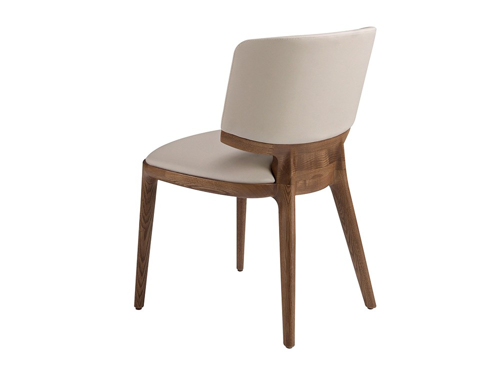 Tapizada en polipiel color crema de Ángel cerdá, silla de comedor 4206