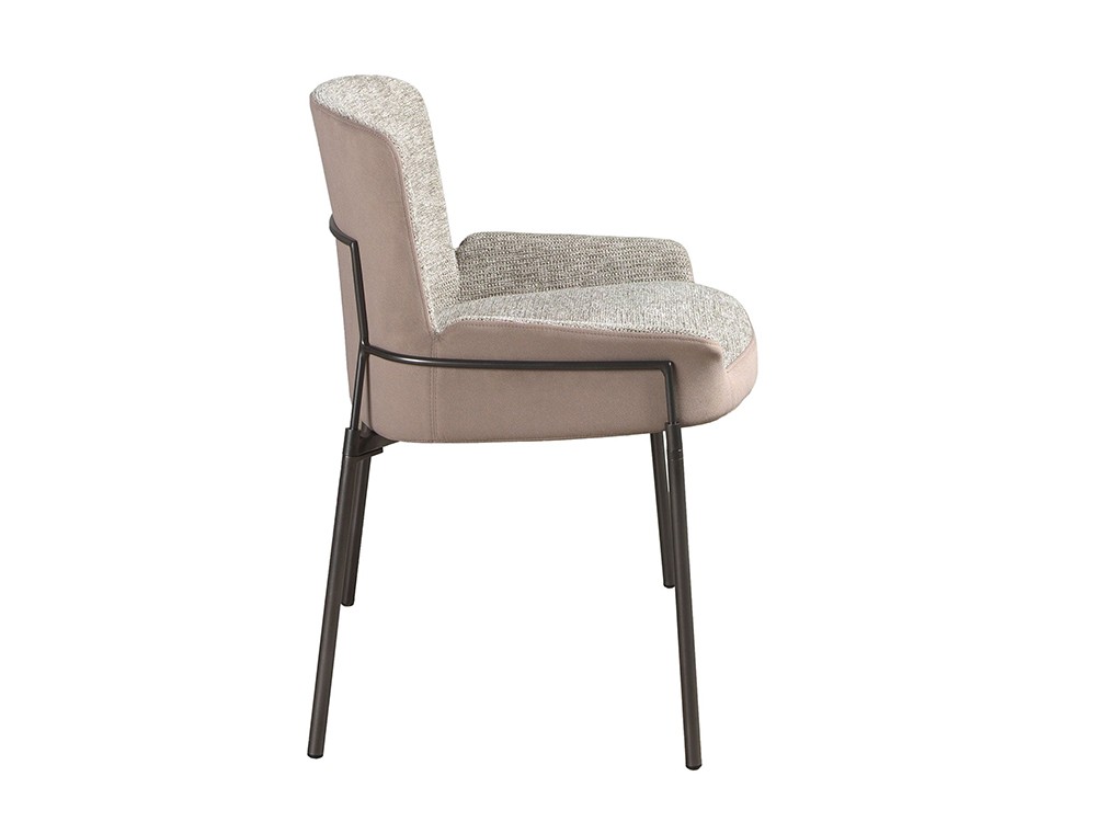 Estructura de acero inoxidable oscurecido ligera y elegante, silla 4171 de Ángel Cerdá