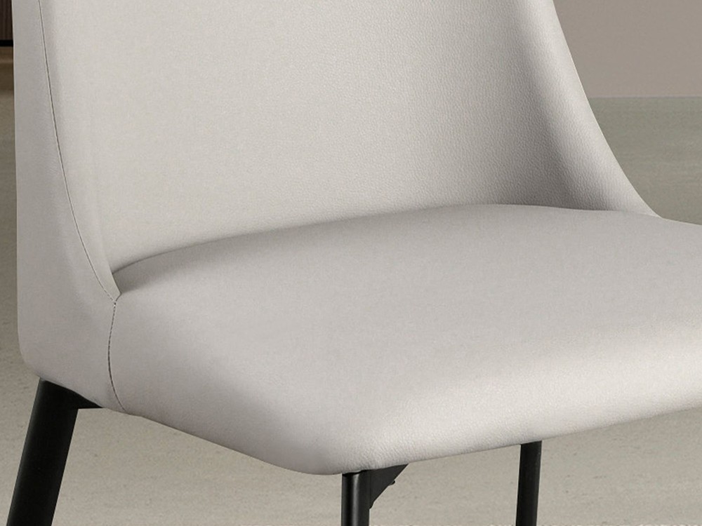 Tapizado en polipiel gris claro 4184 silla de comedor de Ángel Cerdá