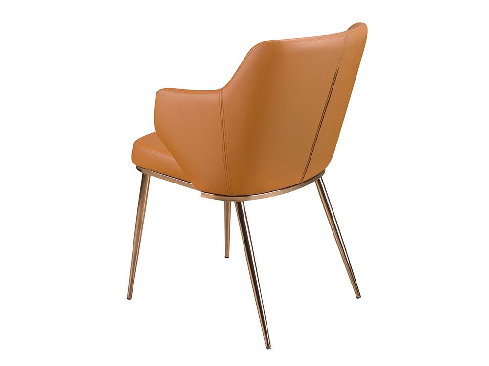 Tapizada en polipiel color marrón 4162 silla de comedor de Ángel Cerdá