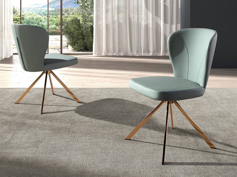 Tapizada en polipiel con base giratoria de metal, silla 4183 de Ángel Cerdá