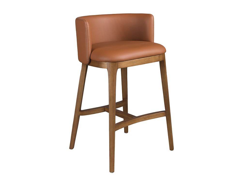 Taburete de cocina tapizado en polipiel con base de madera 4158 de Ángel Cerdá