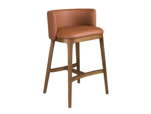 Taburete de cocina tapizado en polipiel con base de madera 4158 de Ángel Cerdá
