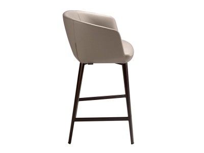 Asiento tapizado en polipiel color gris taupe, taburete alto 4134 de Ángel Cerdá