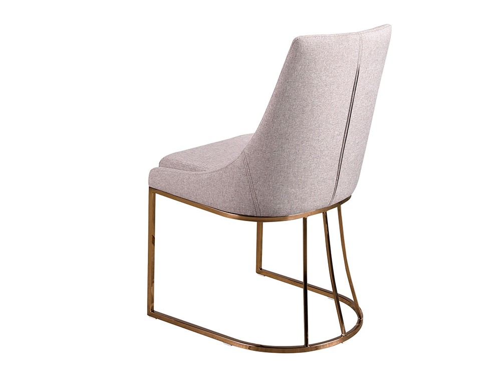 Original estructura de acero cromado en color oro rosa, 4182 silla de comedor de Ángel Cerdá