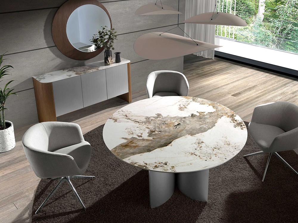 Diseño vanguardista para tu comedor con la mesa redonda 1148 de Ángel Cerdá