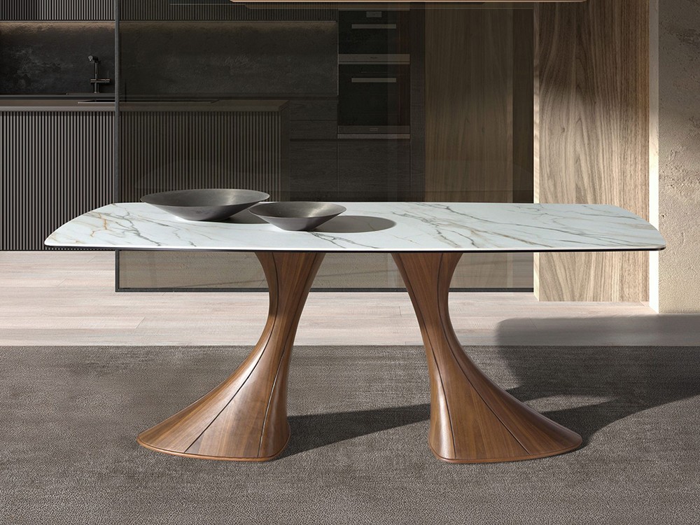 Mesa fija de comedor con sobre porcelánico 1174 de Ángel Cerdá