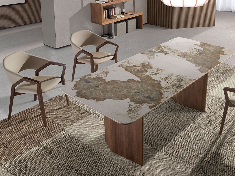 Mesa fija de comedor con sobre porcelánico 1129 de Ángel Cerdá