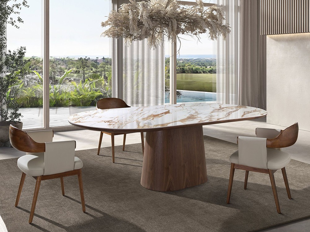 Mesa fija de comedor ovalada 1173 de Ángel Cerdá