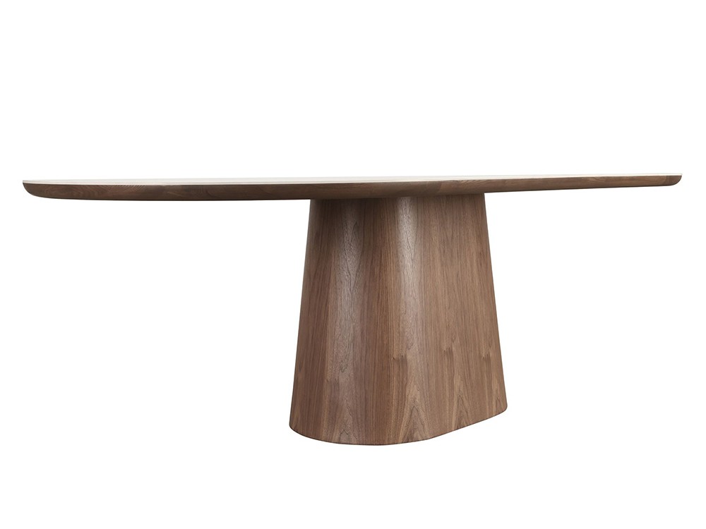 Con base en madera chapada en nogal natural, mesa fija 1173 de Ángel cerdá