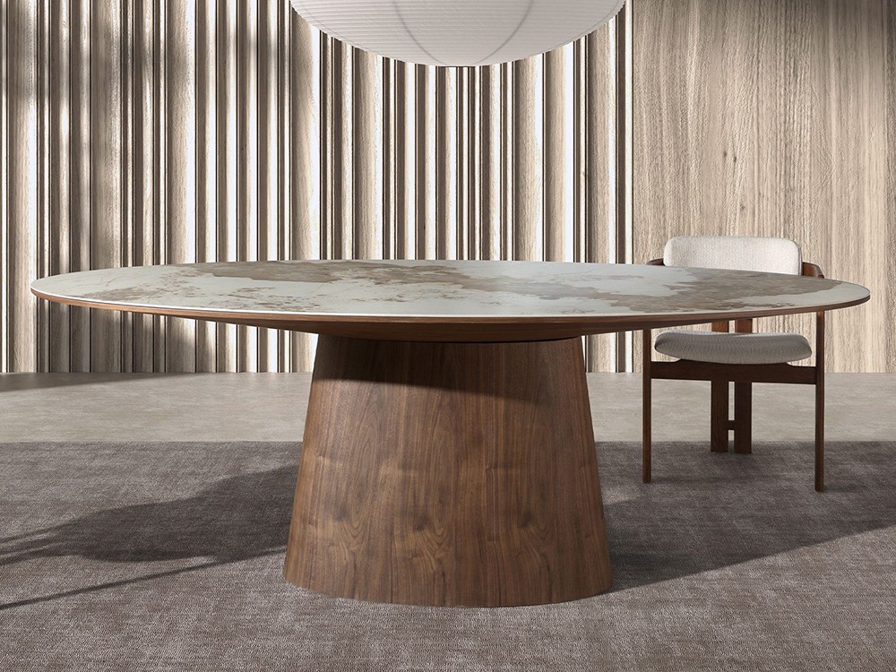 Mesa ovalada fija para comedor 1177 de Ángel Cerdá