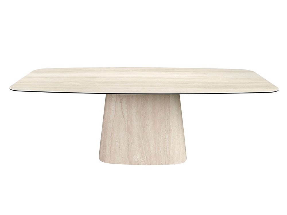 Totalmente hecha con porcelánico en color arena mate, mesa fija 1171 de Ángel Cerdá