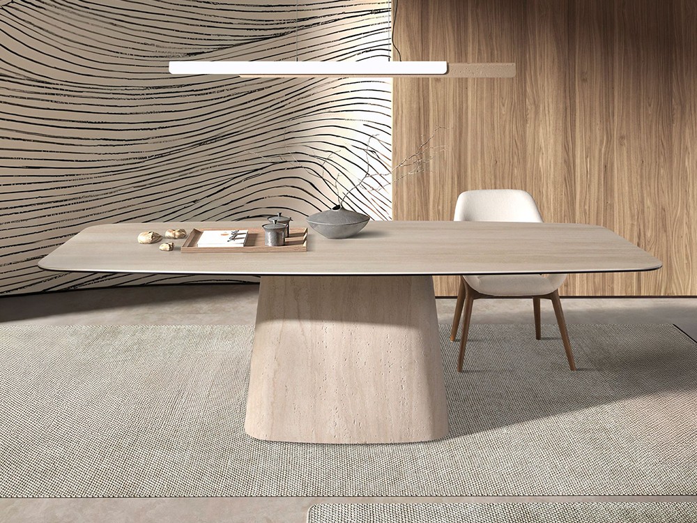 Mesa fija de comedor fabricada en porcelánico 1171 de Ángel Cerdá